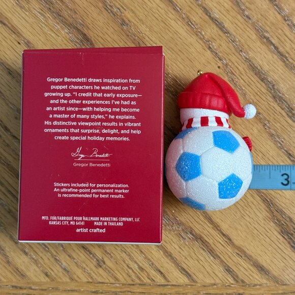 Hallmark Keepsake Ornament Soccer Snowman Personalize 2020 - Picture 4 of 8